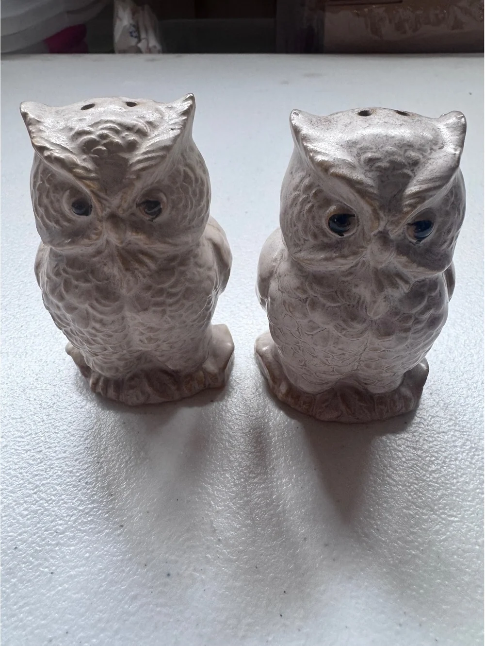 Vintage Made in Japan Owl Salt & Pepper Shakers Ceramic Bird Pair MCM Retro